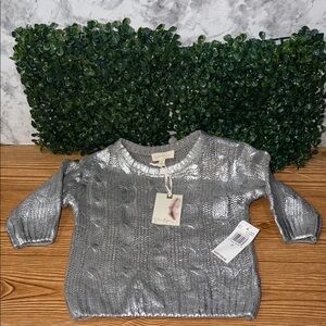 Jessica Simpson Metallic Silver toddler 2T Sweater
